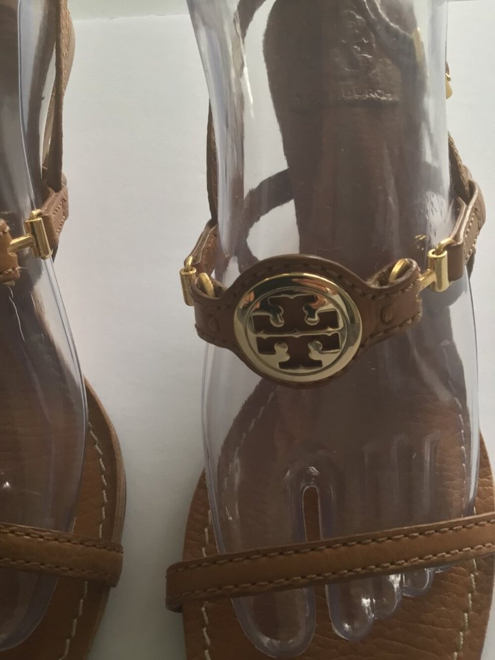 Tory Burch Miller Brown Leather Strappy Slingback Kitten Heel Sandals Size 8 - Picture 4 of 8